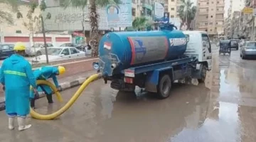 رئيس مياه الغربية يتفقد عمليات إزالة تجمعات الأمطار من شوارع المحافظة